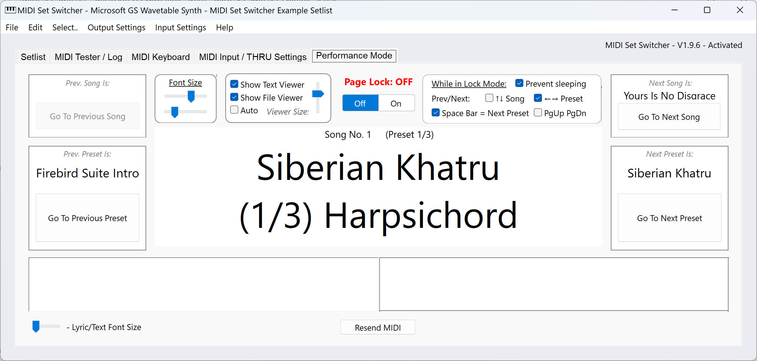 MidiSetSwitcher Performance Mode